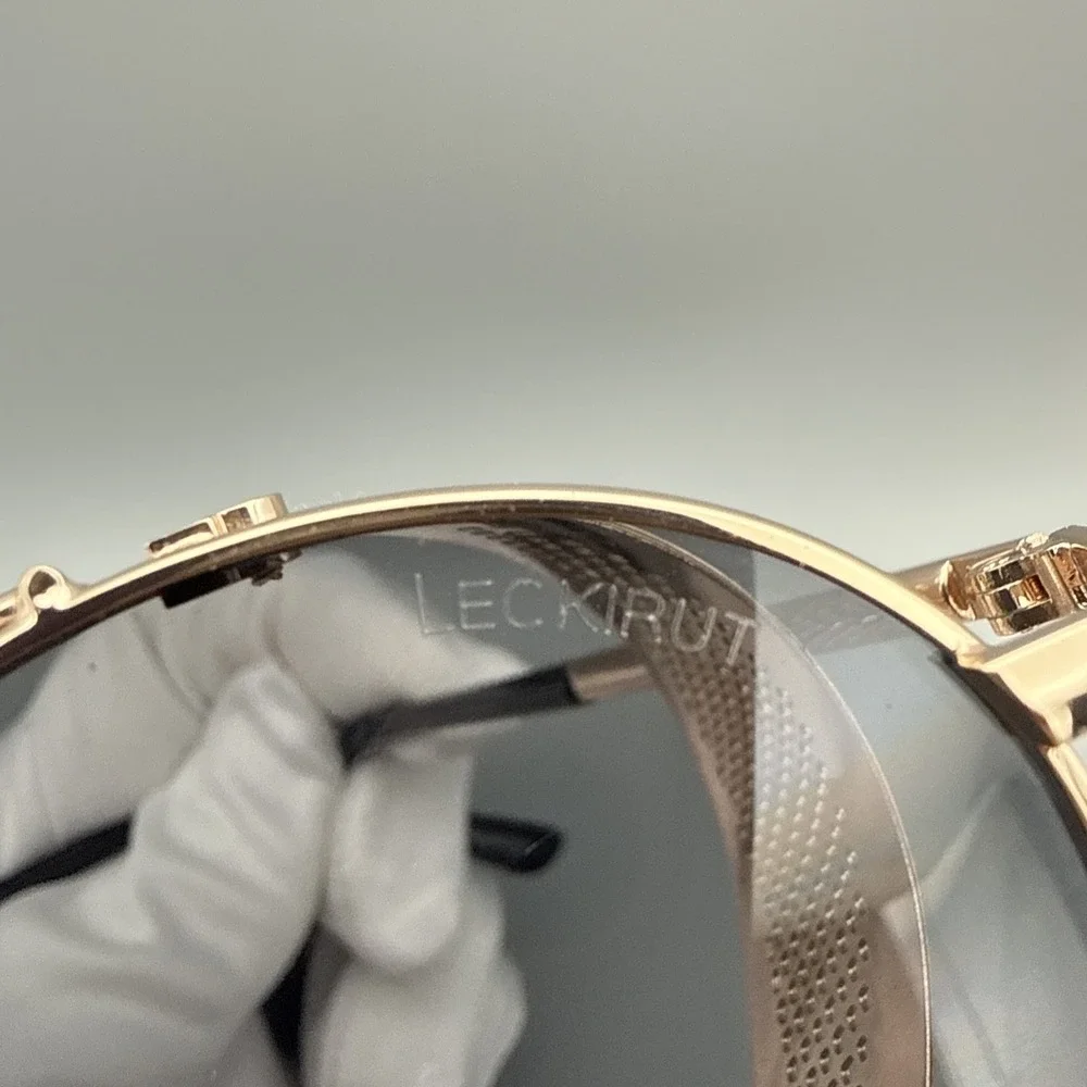 LECKIRUT  Copper Authentic Steampunk Sunglasses-Folding Side Shields-Gray Lens